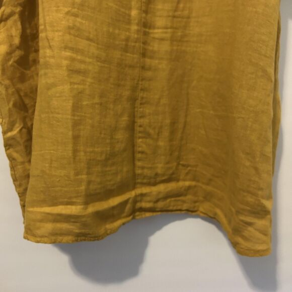 Bella Umbra Tunic top Womens 3X Yellow Linen Cotton Made Italy Boho beach office - Picture 10 of 11